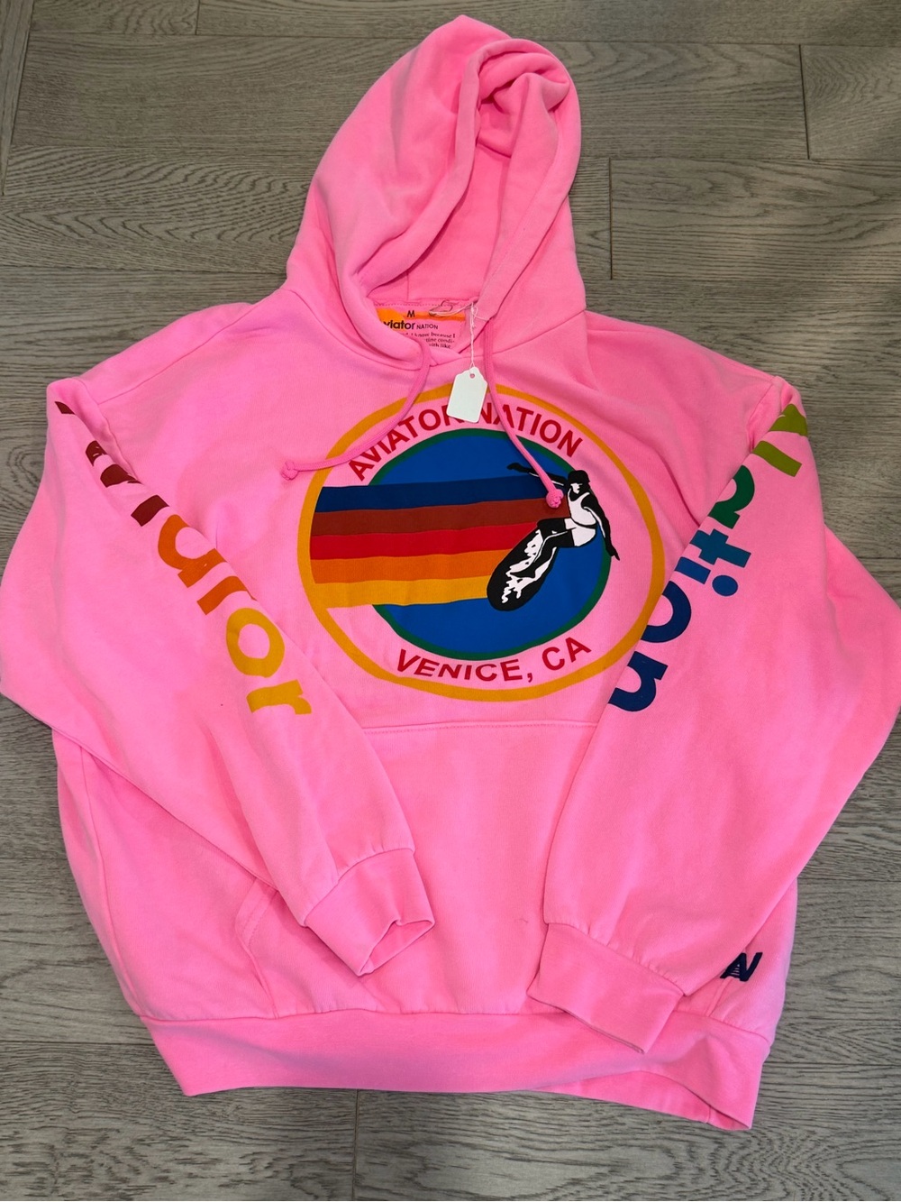 Aviator Nation Pink Logo Hoodie - NWT - Women's Size Medium